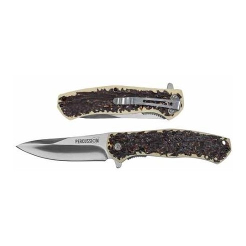 COUTEAU FERMANT PERCUSSION + ETUI imitation corne