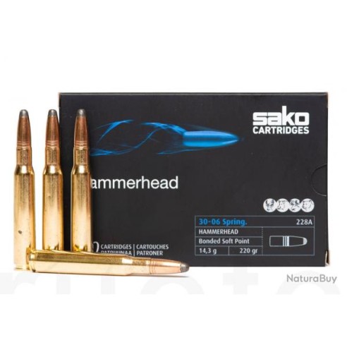 Cartouche SAKO 30-06 220grs HAMMERHEAD SP...
