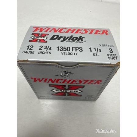 CARTOUCHES WINCHESTER DRYLOK X STEEL calibre 12/70 bj n°3...