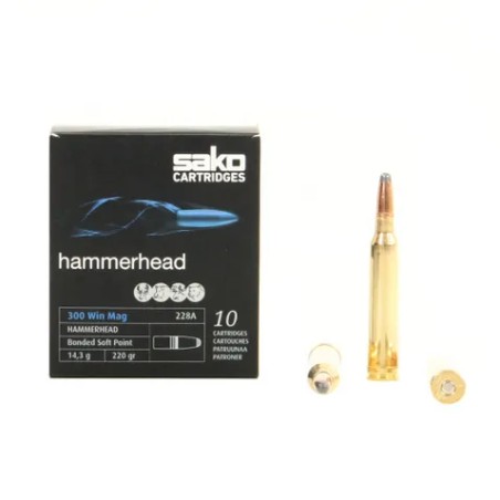 Cartouche SAKO calibre 300win mag 220grs HAMMERHEAD x10