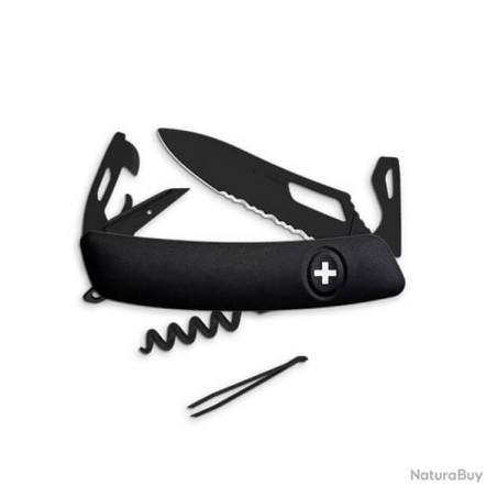 COUTEAU SWIZA ALL BLACK 11 FONCTIONS SANGLIER