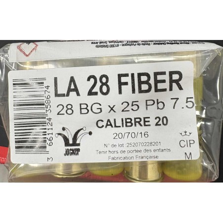 CARTOUCHE JOCKER calibre 20/70 LA28 FIBER bg N°7.5 x25