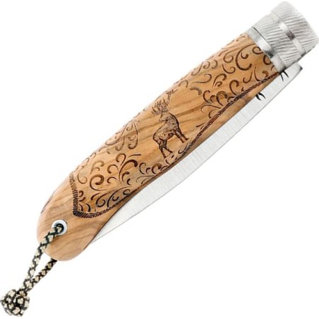 COUTEAU DECALE LADY DEER FOCUS MANCHE OLIVIER LAME 90MM