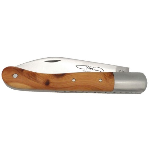 COUTEAU TMC AURILLAC LAME 90mm MANCHE BOIS DE CADE