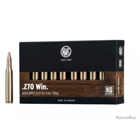 Cartouches RWS KS  Calibre .270 Win  150grs / 9,7g x200