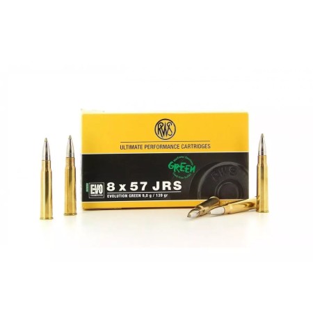 Cartouche RWS calibre 8X57JRS EVO GREEN 9g 139grs x20