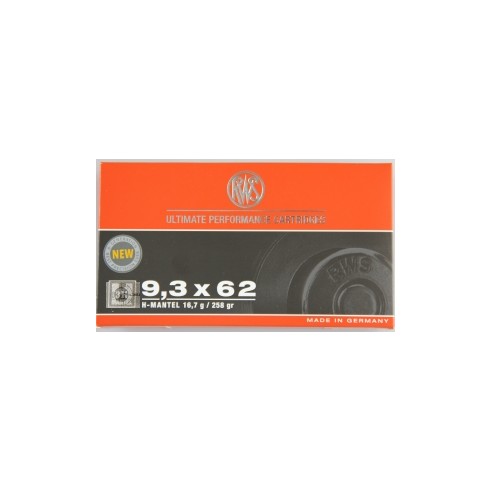 Cartouche RWS calibre 9.3X62 H MANTEL 16.7g...