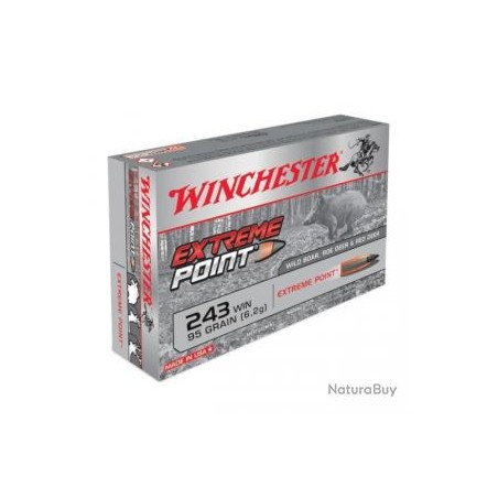 CARTOUCHE WINCHESTER calibre 243WIN EXTREME POINT 95GR 6.2g  x20