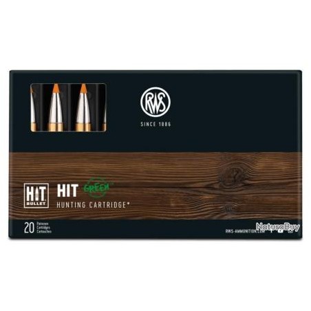 CARTOUCHE RWS calibre 308 WIN HIT SHORT RIFLE 10.7G 165gr x20