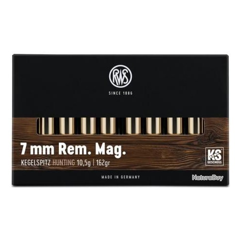 CARTOUCHES RWS calibre 7MM RM KS 10.5G 162grs x20