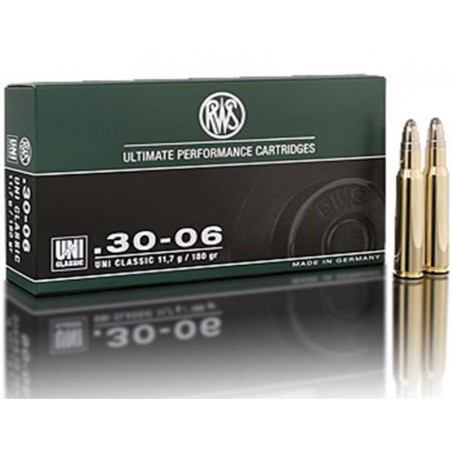 CARTOUCHE RWS calibre 30-06 H.MANTEL 11.7G 180grs x20