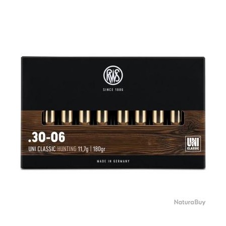 CARTOUCHES RWS calibre 30-06 UNI CLASSIC 11.7GR 180grs x20