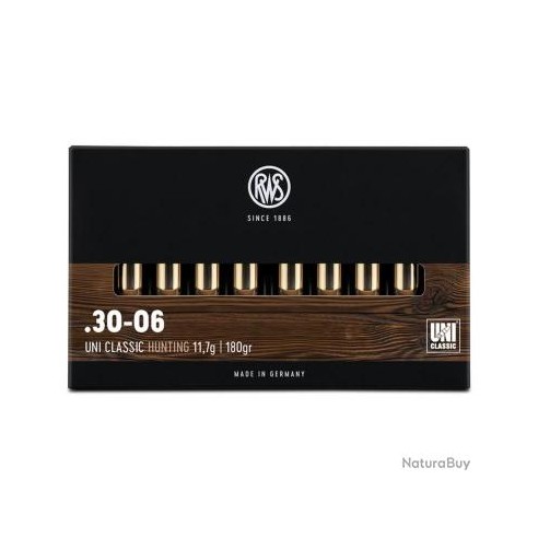 CARTOUCHES RWS calibre 30-06 UNI CLASSIC 11.7GR...