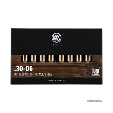 CARTOUCHES RWS calibre 30-06 UNI CLASSIC 11.7GR 180grs x20
