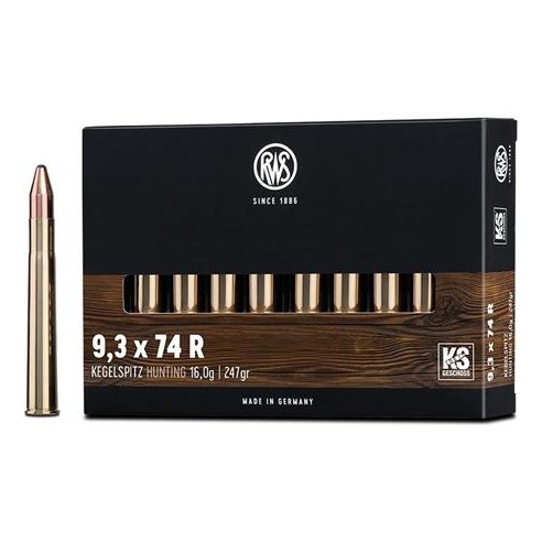 Cartouche RWS calibre 9.3X74R KS 16g 247grs x20