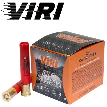 CARTOUCHE VIRI SUBSONIC calibre 410/76 17G n°8 bj x25