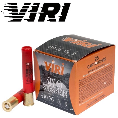 CARTOUCHE VIRI SUBSONIC calibre 410/76 17G n°8 bj x25