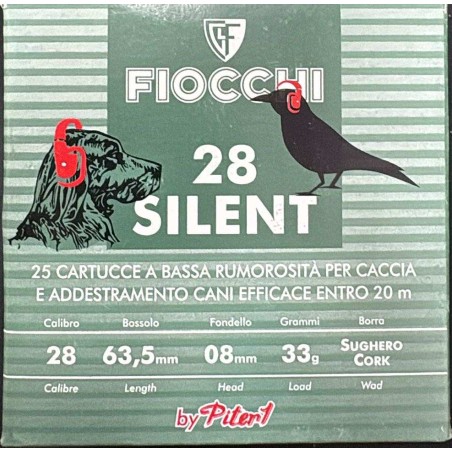 CARTOUCHE FIOCCHI SILENT28 CALIBRE 28/63.5 33G n°9 bourre liège x25