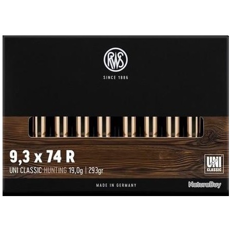 CARTOUCHES RWS calibre 9.3X74R UNI 293grs 19g x20