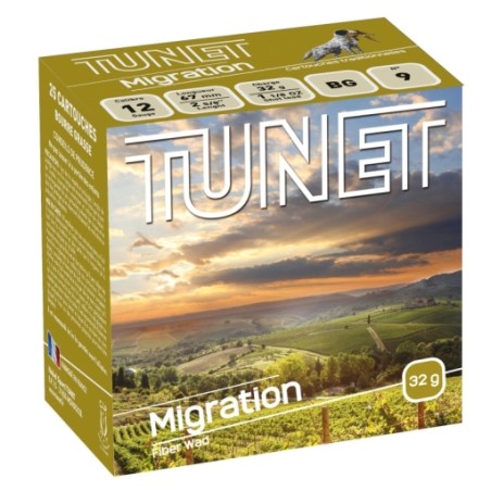 CARTOUCHE TUNET MIGRATION calibre 20/70 BG 28g n°6 x25
