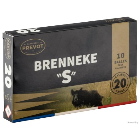 CARTOUCHES PREVOT A BALLE BRENNEKE-S calibre 20/70 17g x10