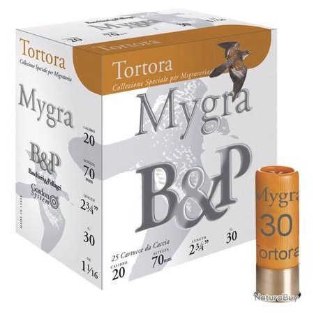 CARTOUCHE B&P tortora mygra calibre 20/70 n°7-1/2 30g x25