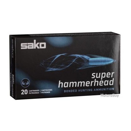 CARTOUCHE SAKO calibre 308WIN SUPER HAMMERHEAD 180grs 11.7g x20