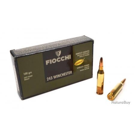 CARTOUCHES FIOCCHI calibre 243 WIN SP 100grs x20