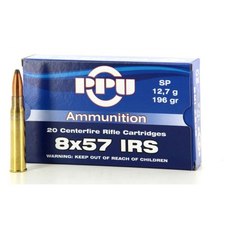 CARTOUCHES ppu ammunition calibre 8 X 57 IRS SP 12.7g...