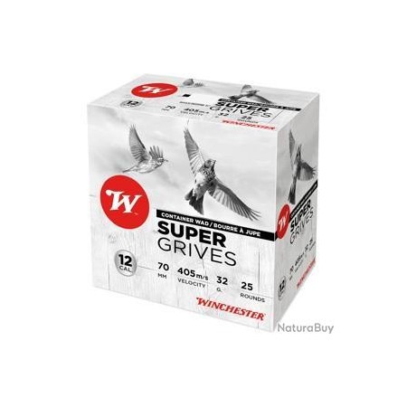 CARTOUCHE SUPER GRIVES CALIBRE 12/70 32G n°7-1/2 bj x25