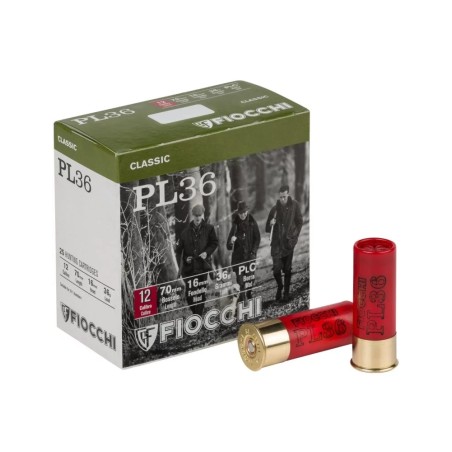 CARTOUCHE FIOCCHI PL36 calibre 12/70 36g Bourre jupe n°5 x25