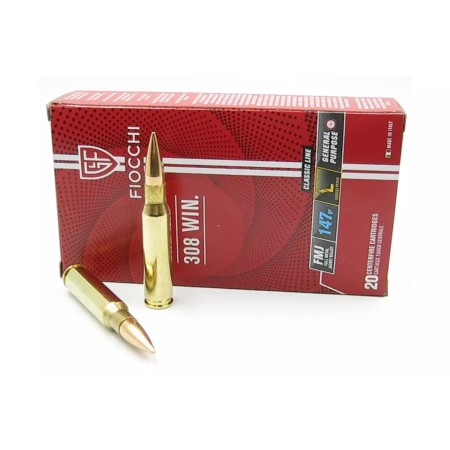 CARTOUCHE FIOCCHI calibre 308 WIN FMJ 147GR x20