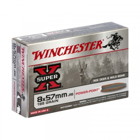 Cartouche WINCHESTER CALIBRE 8X57JRS 195GR POWER POINT x20