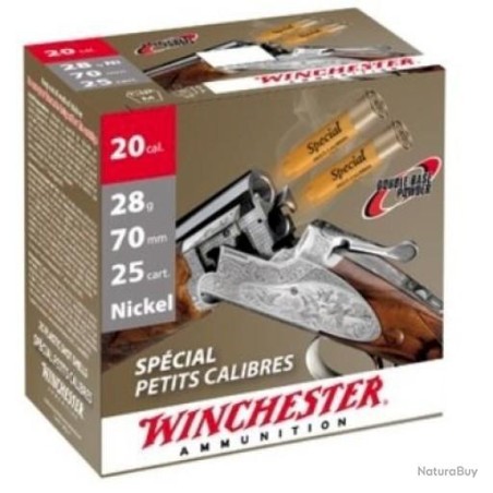 CARTOUCHE WINCHESTER SPECIAL PETIT CALIBRE 20/70 28g NICKELE x25