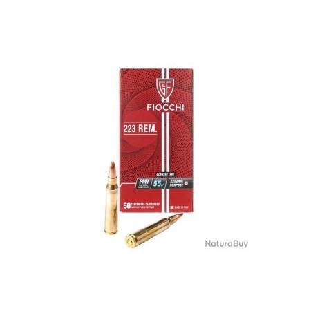 Cartouche FIOCCHI calibre 223rem. fmj 55grr x50