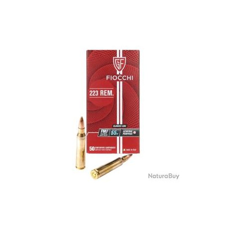 Cartouche FIOCCHI calibre 223rem. fmj 55grr x50