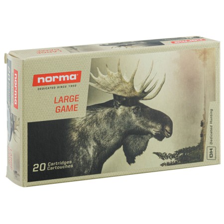 Cartouche Norma calibre 9.3x62 oryx silencer 285gr 18.5g x20
