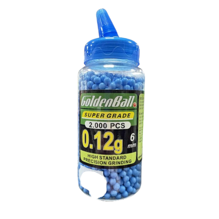 Bille de 6mm 0.12g Golden Ball super grade x2000 bleu ou vert