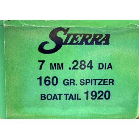 Ogives Sierra 7mm 160grs SBT x100