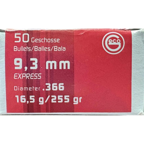 Ogives geco cal 9.3 mm express 16.5g 255grs x50