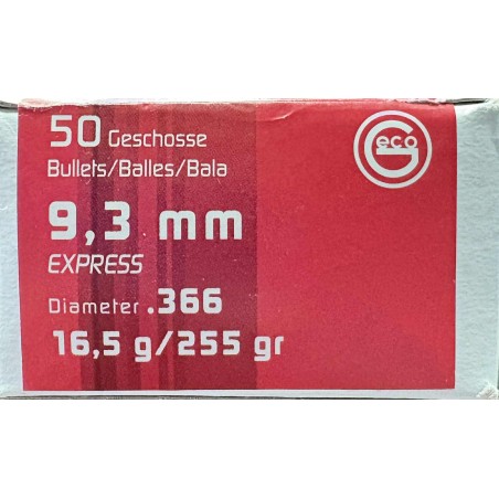 Ogives geco cal 9.3 mm express 16.5g 255grs x50