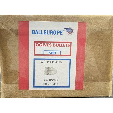 OGIVES BALLEUROPE plomb 45 RN 230gr diam.451 x500