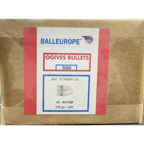 OGIVES BALLEUROPE plomb 45 RN 230gr diam.451 x500