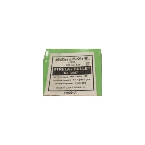 Ogives Sellier & Bellot calibre 30 180grs x100