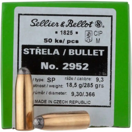 Ogives Sellier & Bellot calibre 9.3 SP 285grs x50