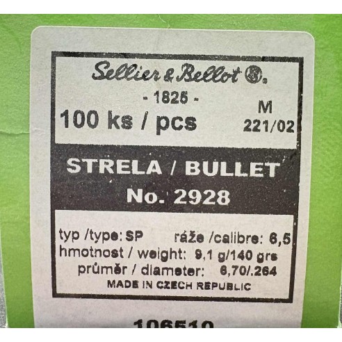 Ogives Sellier & bellot 6.5mm 140g x100