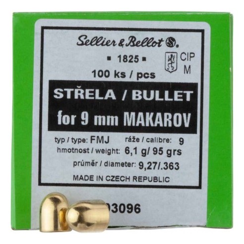 Ogives Sellier & bellot 9mm Makarov 95grs x100