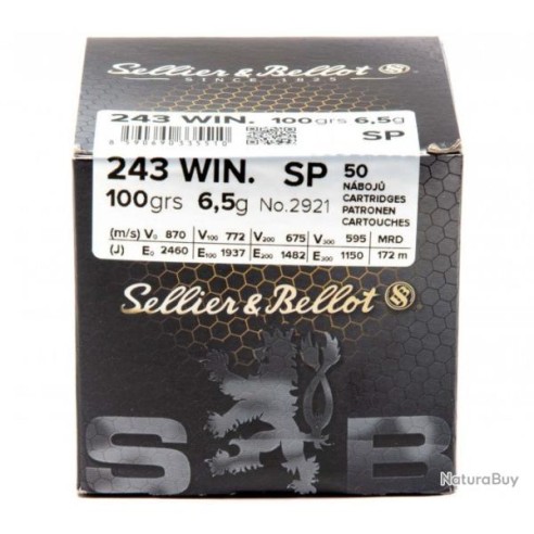 Cartouche Sellier & bellot calibre 243 win SP...