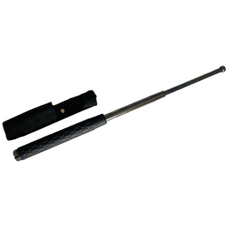 Matraque 66 cm bâton télescopique acier trempé avec étui (piranha)