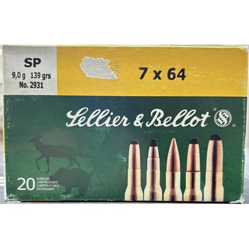Cartouches Sellier & Bellot calibre 7x64 SP 9g...
